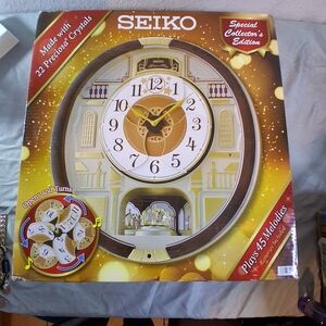 Seiko Special Edition Wall Clock - Gold and White